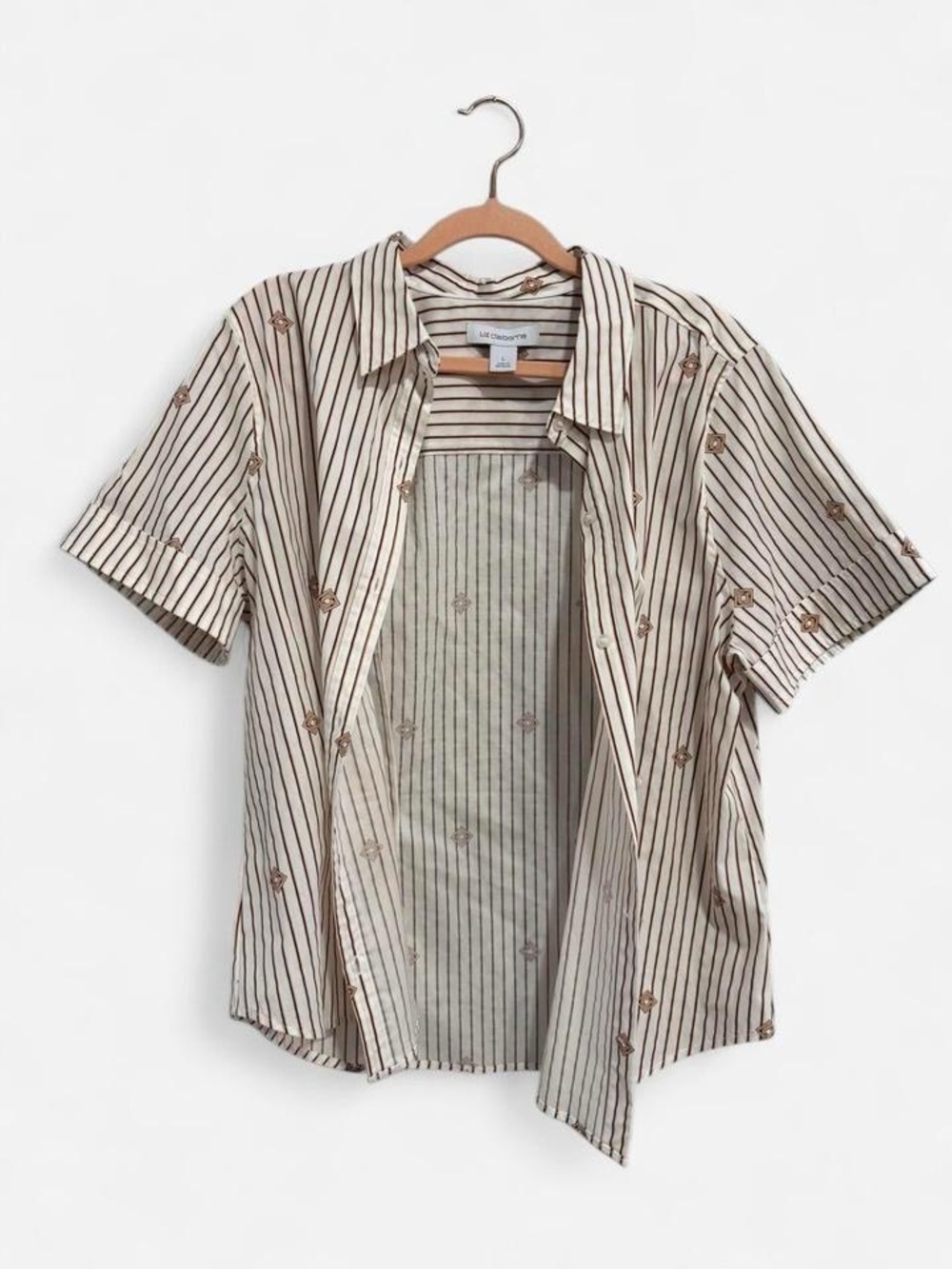 Liz Claiborne | Striped Button Up Shirt  | Size Large